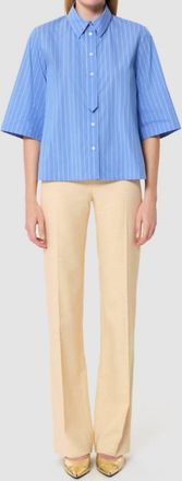 Tara Jarmon Candide Striped Top In Blue