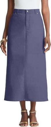Jessica London True Fit Stretch Denim Midi Skirt in Deep Dusk at Nordstrom, Size 30