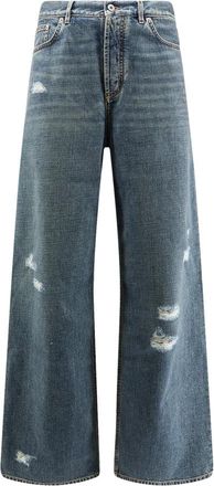 Dior Jeans met destroyed-effect - Heren - Loose Fit Jeans - Blauw - W30 - Katoen - Jeans
