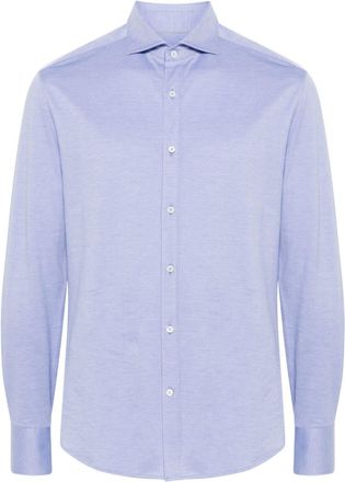 Brunello Cucinelli spread-collar cotton shirt - men - Cotton - S - Blue