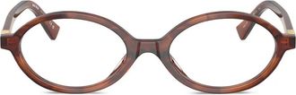 Miu Miu Eyewear oval-frame glasses - women - Acetate - 50 - Brown