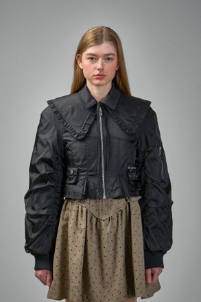 Ganni Duchesse Nylon Fitted Jacket