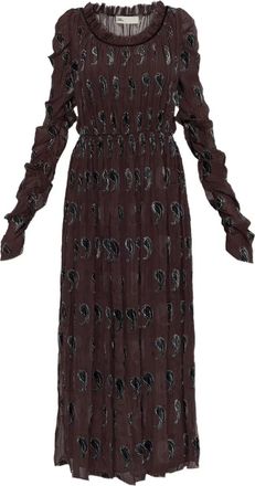 Tory Burch Midi-jurk met paisley-print - Bruin