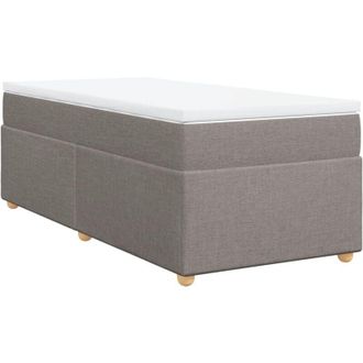 vidaXL Vidaxl - Cama Box Spring Con Colch&oacute;n Tela Gris Taupe 90x200 Cm