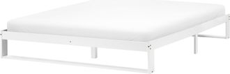 Beliani Cama Con Somier Estilo Minimalista De Madera De Pino 180 X 200 Cm Sin Cabecero Blanco Talairan