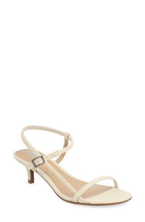 Mia Meleani Ankle Strap Kitten Heel Sandal in Bone at Nordstrom, Size 9.5