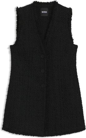 BOSS Sleeveless regular-fit blazer in velvet tweed