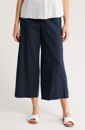 Vince Linen Blend Crop Wide Leg Pants in Navy at Nordstrom Rack, Size 10
