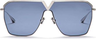 Valentino Chique Navigator Shield Zonnebril Zilver - Dames - Zonnebrillen - Grijs - ONE Size - Accessoires
