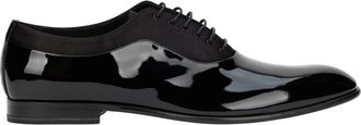 Dolce & Gabbana Leren veterschoenen met lakafwerking - Heren - Veterschoenen - Zwart - 43 EU - Schoenen