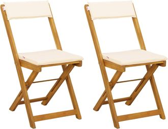 vidaXL Sillas Bistro De Exterior 2 Uds. Blanco Crema Vidaxl