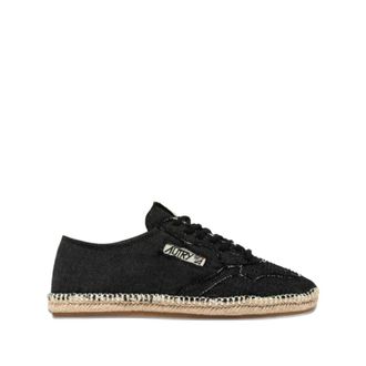 Autry Zwarte Zijde & Nylon Platte Schoenen - Dames - Espadrilles - Zwart - 38 EU - Nylon - Schoenen