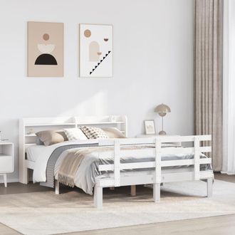 Berkfield Home Bed Frame with Headboard without Mattress White 140x190 cm