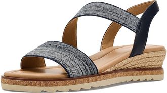 Easy Spirit Sabina Womens Wedge Shoes Navy/Silver : 7.5 M (B), Faux Leather