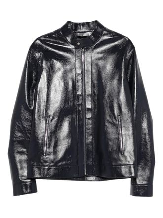 Fendi Giacca biker in pelle - Blu