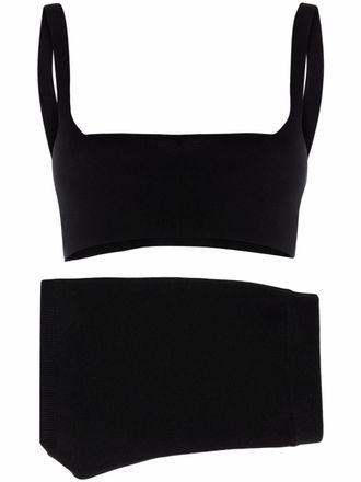 Red Valentino Cropped top en shorts set - Zwart