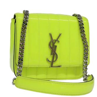 Saint Laurent Pre-owned Canvas shoulder-bags - Dames - Pre-owned - Groen - Maat: ONE Size