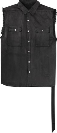 Rick Owens Sl Tommy Jumbo Oversized Frayed Cotton Jacket