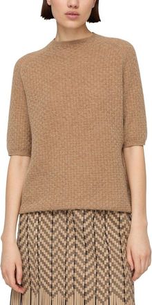 Lafayette 148 New York Basket Stitch Saddle Shoulder 100% Cashmere Sweater