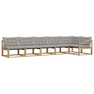 vidaXL Conjunto De Sof&aacute;s De Exterior 6 Pcs Blanco Y Gris Claro Vidaxl