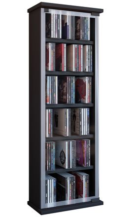 ebuy24 Ebuy24 - Vcm Cd Estante Madera Armario Cd Con Puertas De Vidrio De Seguridad Esg Para 204 Cd O 72 Dvds Dimensiones: Al. 92 X An. 31 X T. 18 Cm Estante