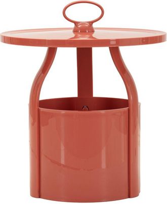 Mauro Ferretti Mesa Auxiliar Con Revistero Iris Rojo Cm &Oslash; 44x43