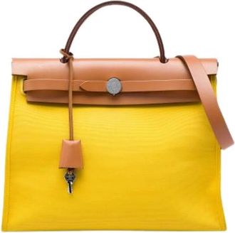 Herm&egrave;s Pre-owned Herbag Zip 31 - Dames - Vintage Handtas - Geel - ONE Size - Leer - Vintage