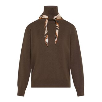 Seventy Dolcevita con foulard - - Knitwear - Donna - Marrone - L