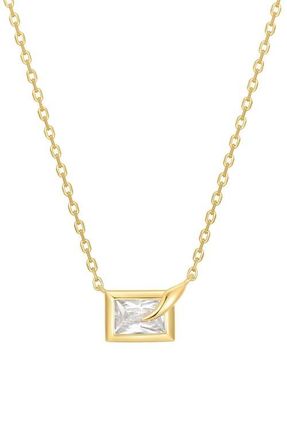 Ania Haie Bezel Cubic Zirconia Pendant Necklace in Shiny Gold at Nordstrom