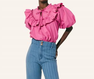 Cleobella Janet Blouse In Bright Pink