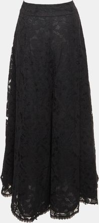 Zimmermann Black Illuminate Lace Wide Leg Culottes