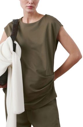 Mango Ruched Boat Maternity Tank in Khaki Green at Nordstrom, Size Large