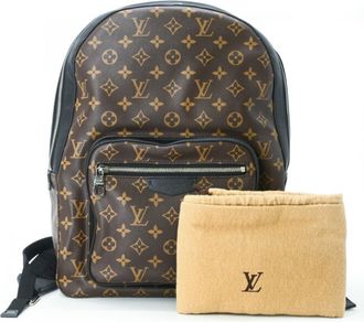 Louis Vuitton Black Brown Monogram Monogram Canvas Leather Backpack (Pre-Owned)