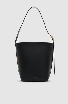 Anine Bing Elly Bucket Bag Grained Leather in Black at Nordstrom