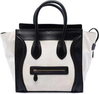 Celine Pre-owned Celine Mini Bicolor Canvas and Leather Luggage Tote Ladies R76XHXXB8AMIUIMW