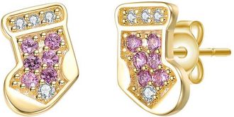 Rachel Glauber 14K Plated Cz Socks Earrings