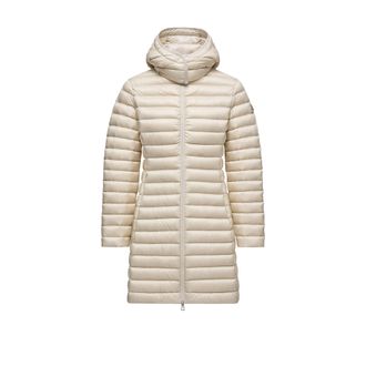 Moncler Igelong Hooded Long Down Jacket White Size 0