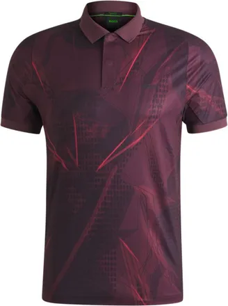 BOSS Active Paddy graphic-print polo shirt with UV protection