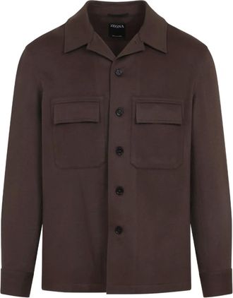Ermenegildo Zegna Giacca-camicia con tasche - Marrone