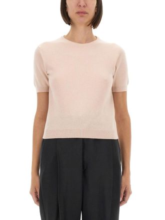Maison Margiela Light Pink Solid Crew Neck Sweater