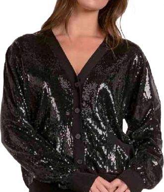Elan Relaxed Sequin Cardigan In Sek11526