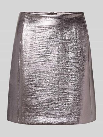 Ichi Regular Fit Minirock mit Nahtrei&szlig;verschluss Modell Lume in Silber, Gr&ouml;&szlig;e M