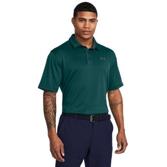 Under Armour Mens Tech Golf Polo, (449) Hydro Teal / / Pitch Gray, Medium
