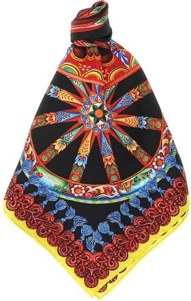 Dolce & Gabbana Accessoires, Dames, Veelkleurig, ONE Size, Carretto Sjaal