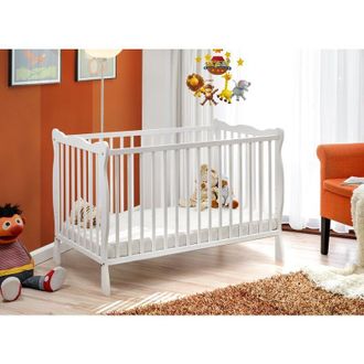 AC-D&eacute;co Letto culla bambini neonati 124x82x71 Cm in legno di pino Ala colore Bianco