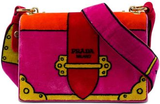 Prada Pre-owned Prada Velluto Ricamo Trompe Loeil Cahier Crossbody Ladies ORWZ0SLE7RL35W32