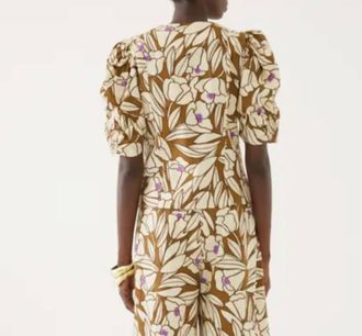 Exquise Sleeve Detailed And Floral Shirt Design In Multi