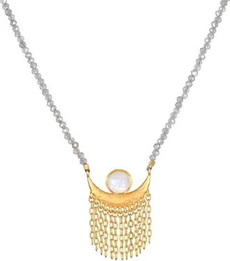 Satya Jewelry Scattering Stardust Labradorite Moon Fringe Necklace
