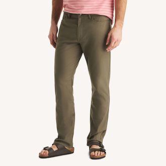 Nautica Mens Linen Flat Front Pant