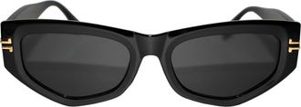 Fifth and Ninth Wren 52mm Polarized Geometric Sunglasses in Black/Black at Nordstrom